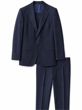 Italian Wool Navy Pinstripe Suit Luca Sartoria | Tailored Blazer & Trousers